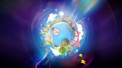 digital art planet colorful Earth cgi render