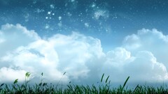 digital art Plants space art sky clouds Stars