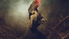 digital art surreal Women Birds rose fantasy art fantasy girl