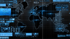digital art Technology Map blue world map