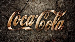digital art Typography logo brown coca-cola