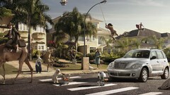 digital art urban humor Chrysler Chrysler PT Cruiser robot dog