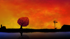 Digital artwork orange sky