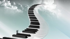 Digital fantasy art piano keys