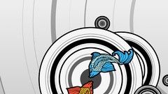 Digital fish vectors circles