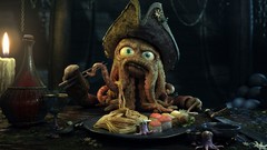Dinner funny davy jones digital art octopuses
