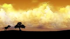 Dinosaur human silhouettes Art