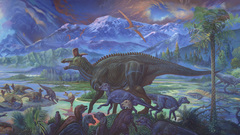 Dinosaurs ancient artwork prehistoric