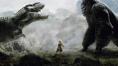 Dinosaurs fight fantasy art