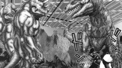 Dinosaurs gantz monochrome