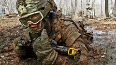 Dirt soldiers training mud