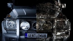 Dirty gray Auto cars SUV Mercedes-Benz G-Class front view 