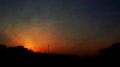 Dirty sunset sun clouds sky light skies