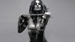 Dirty woman chains grayscale