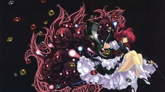 Disc red eyes skulls scythe misaki kurehito touhou onozuka 