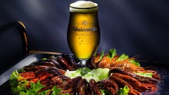 Dish alcohol shrimp heineken beers