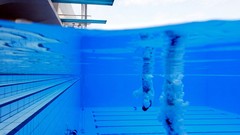 Diver swimming pools