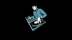 DJ black background Star Trek funny minimalistic artwork spock