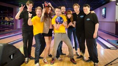 Doctor Who bowling tardis karen gillan matt smith chris 
