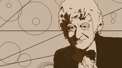 Doctor Who series monochrome artwork Jon Pertwee Third Doctor