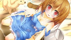 Dogs angle dress red eyes blush anime girls brunettes game cg 