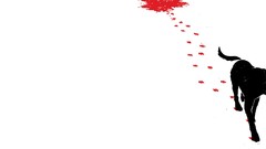 Dogs blood footprint