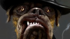 Dogs bulldog hats mafia illustrations artwork