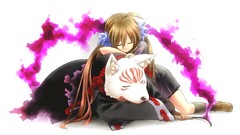 Dogs long hair anime girls closed eyes brunettes school 