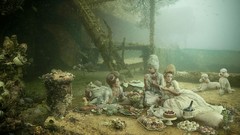 Dogs paintings picnic surreal artwork