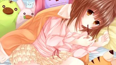 Dolls anime girls brown eyes brunettes short hair 