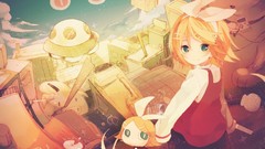 Dolls blondes anime girls green eyes short hair vocaloid 