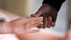 Dolls hands Chinese models african say no to racism