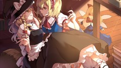 Dolls hats witch Shanghai brown eyes braids touhou kirisame 