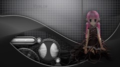 Dolls headphones Anime pink hair long hair anime girls blue eyes
