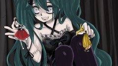 Dolls Manga blue hair anime girls hatsune miku vocaloid green 