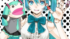 Dolls Ribbons hatsune miku vocaloid twintails aqua hair aqua 