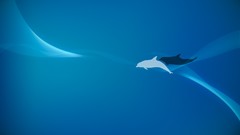 Dolphins blue background minimalistic digital art