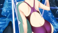 Dolphins pink hair anime girls blue eyes grisaia no kajitsu 