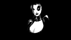 Domino comics Minimalism face monochrome Simple Background Women