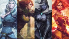 Dota 2 lina windrunner drow ranger crystal maiden traxex