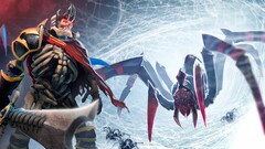 Dota 2 video games PC gaming red eyes spider skeleton