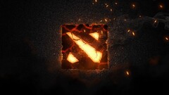 Dota logo digital art fire PC gaming