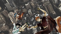 Down bleach kurosaki ichigo inoue orihime kuchiki rukia falling 