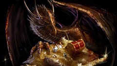 dragon gold fantasy art creature artwork Treasure