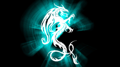 Dragon teal white neon