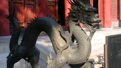 Dragons architecture cityscapes Chinese dragon