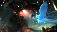 Dragons battles digital art