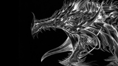 Dragons black background