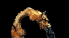 Dragons black background fountain
