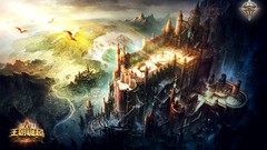 Dragons Castles Towers artwork video games fantasy art Fan Ming